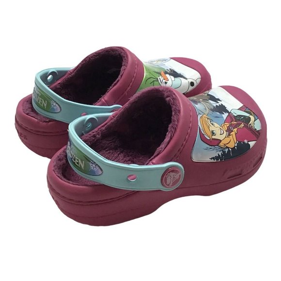 Crocs Toddler Girls Sz 10/11 Fuchsia Disney Frozen - Picture 2 of 12